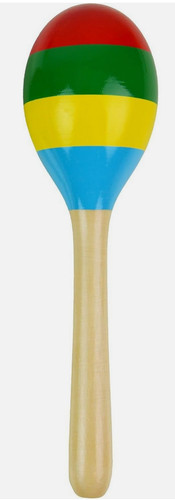 Multi coloured wooden maraca - wooden,