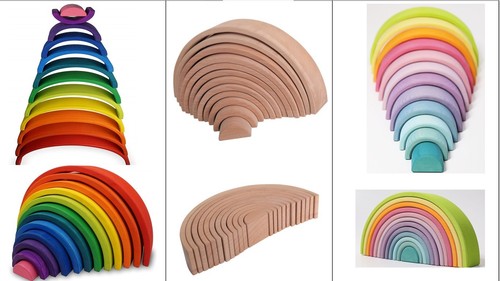 Wooden arches rainbow - wooden, rainbow/wooden