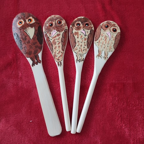 Owl babies hand painted - painted, &