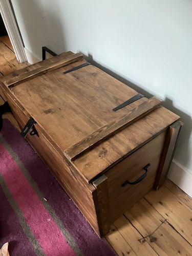 Large wooden storage chest