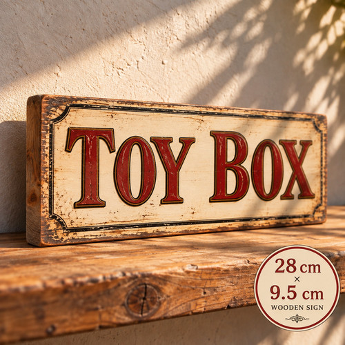 Toy box sign wooden - box,